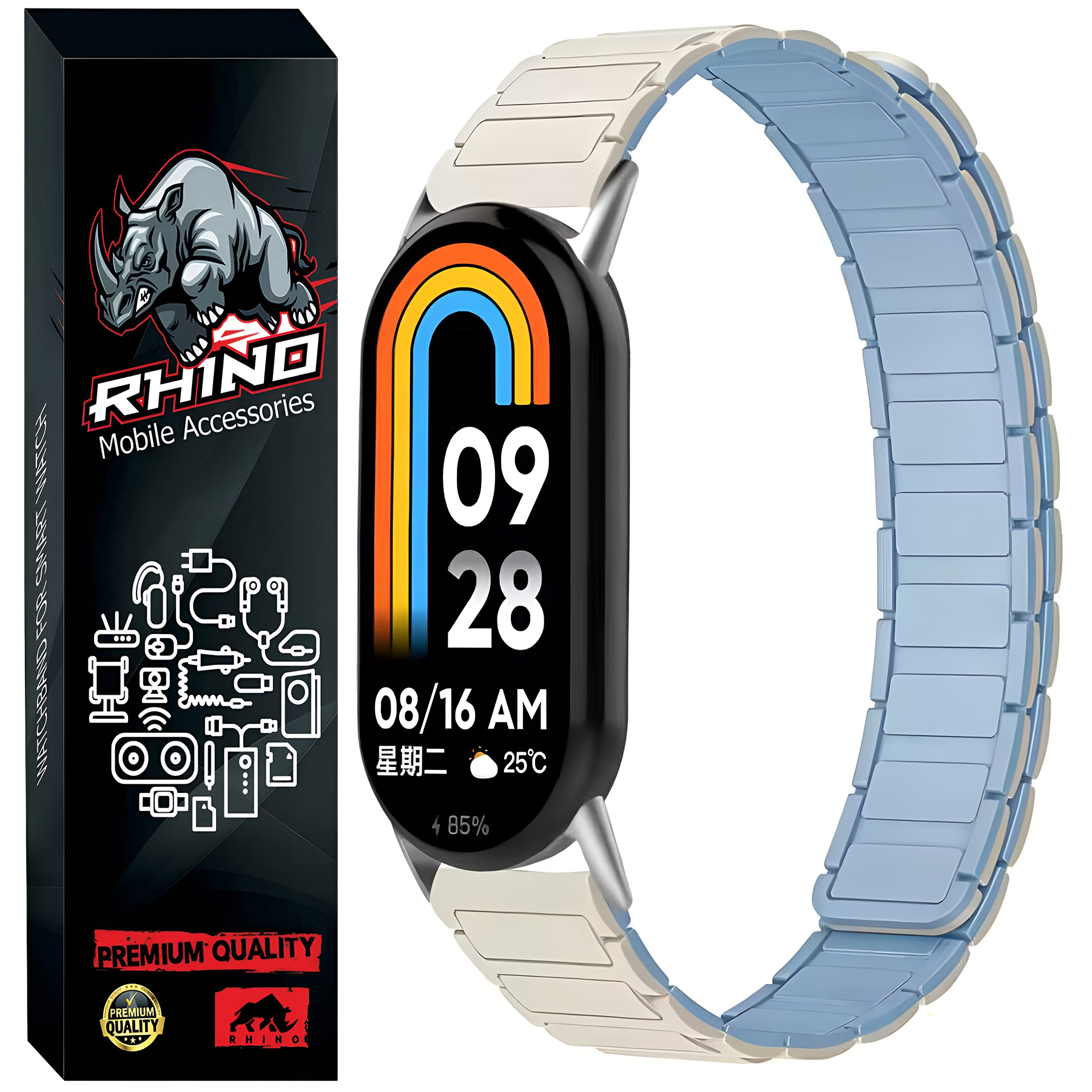 Магнитный ремешок Rhino Link Magnet для фитнес-браслета Xiaomi Mi Band 10 (12 мм)