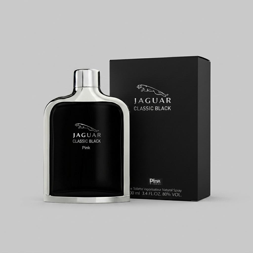 Eau de toilette para hombre Pink Visual tipo Jaguar Classic Black, aroma fresco, 100ml