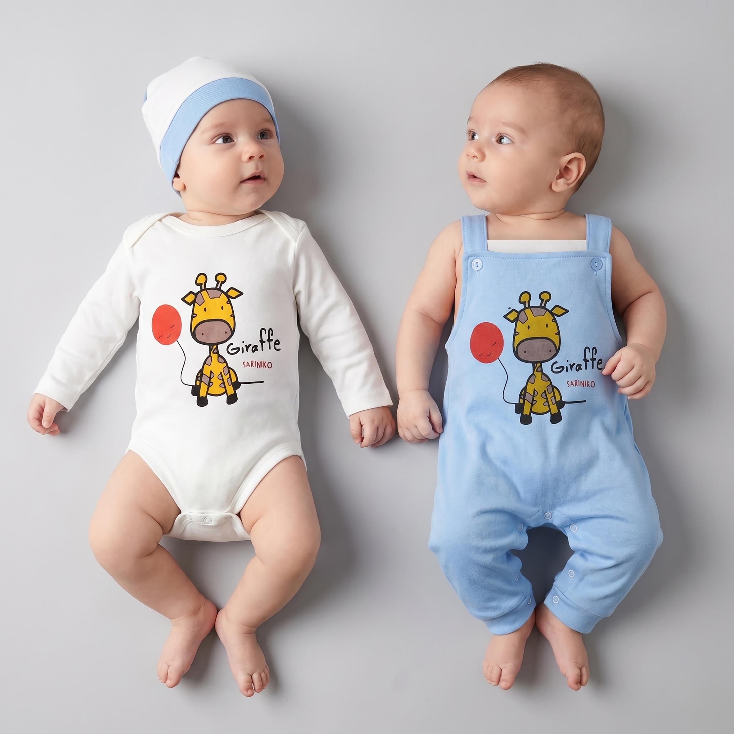 Ensemble 3 pièces bébé Serinico style girafe, code B01
