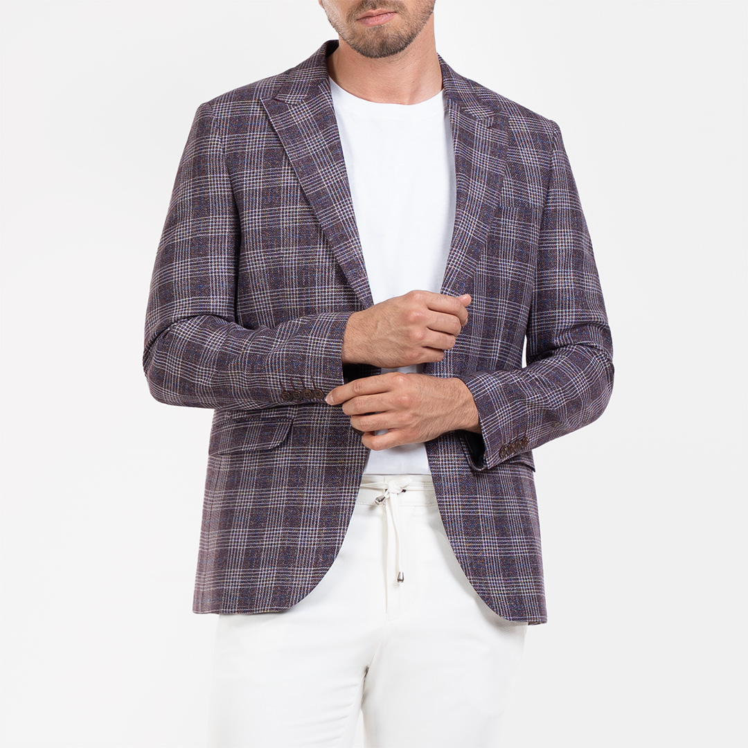 Blazer para homem MK com lapela Kent e dois botões