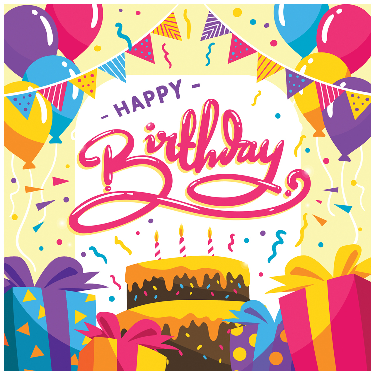 Happy Birthday Girlande, Geburtstagsmotiv, Modell 1090