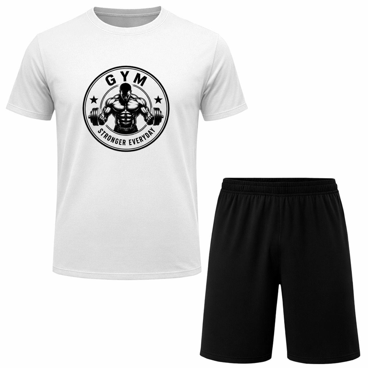 Herren Homewear-Sport-Set aus Kurzarm-T-Shirt und Shorts, Modell GYM A160