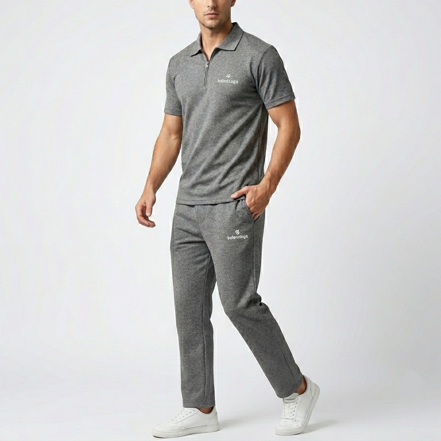 Herren Sport-Set aus Poloshirt und langer Hose, Modell HADYAGHMOLZIPG