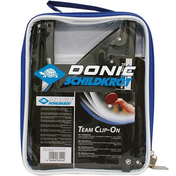 Donic Schildkrot Team Clip-On Ping Pong Net Post Set
مجموعه تور، گیره و پایه پینگ پنگ دانیک شیلدکروت مدل Team Clip-On