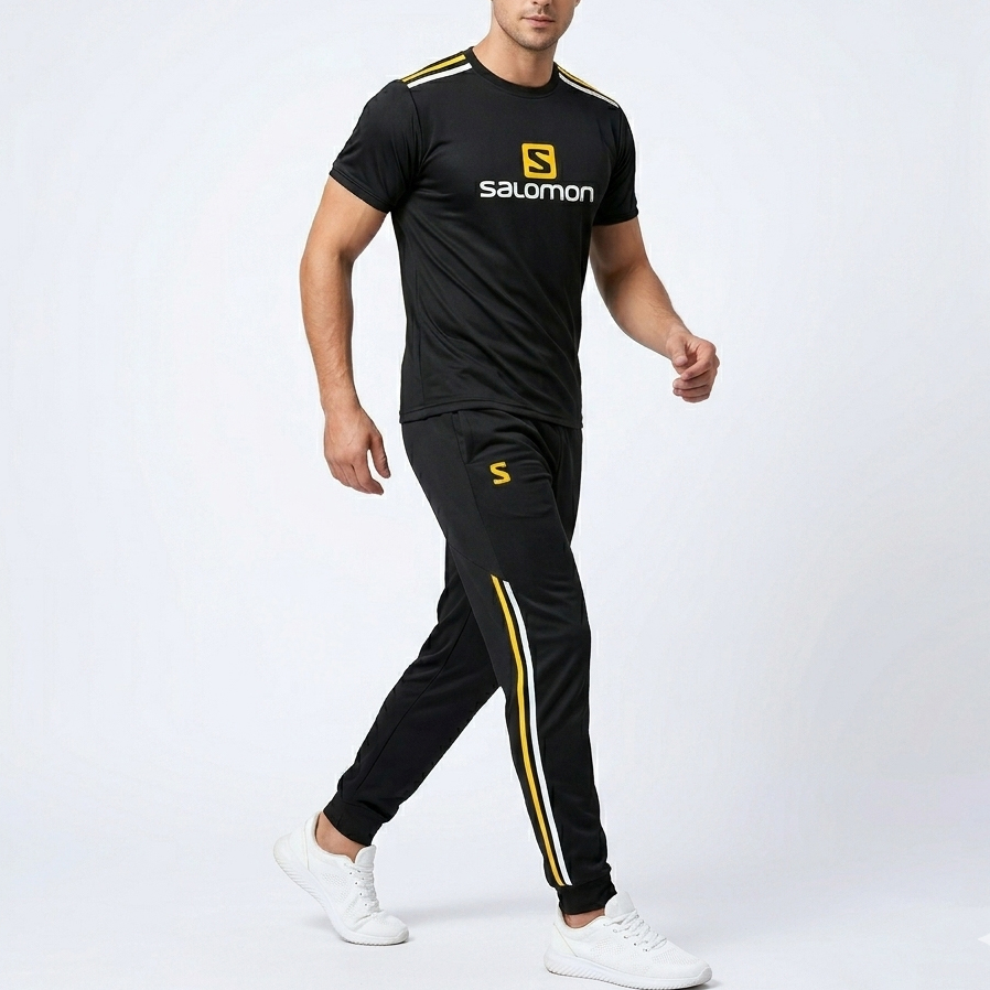 Herren Sport-Set aus T-Shirt und langer Hose, Modell SHARSALOMOB