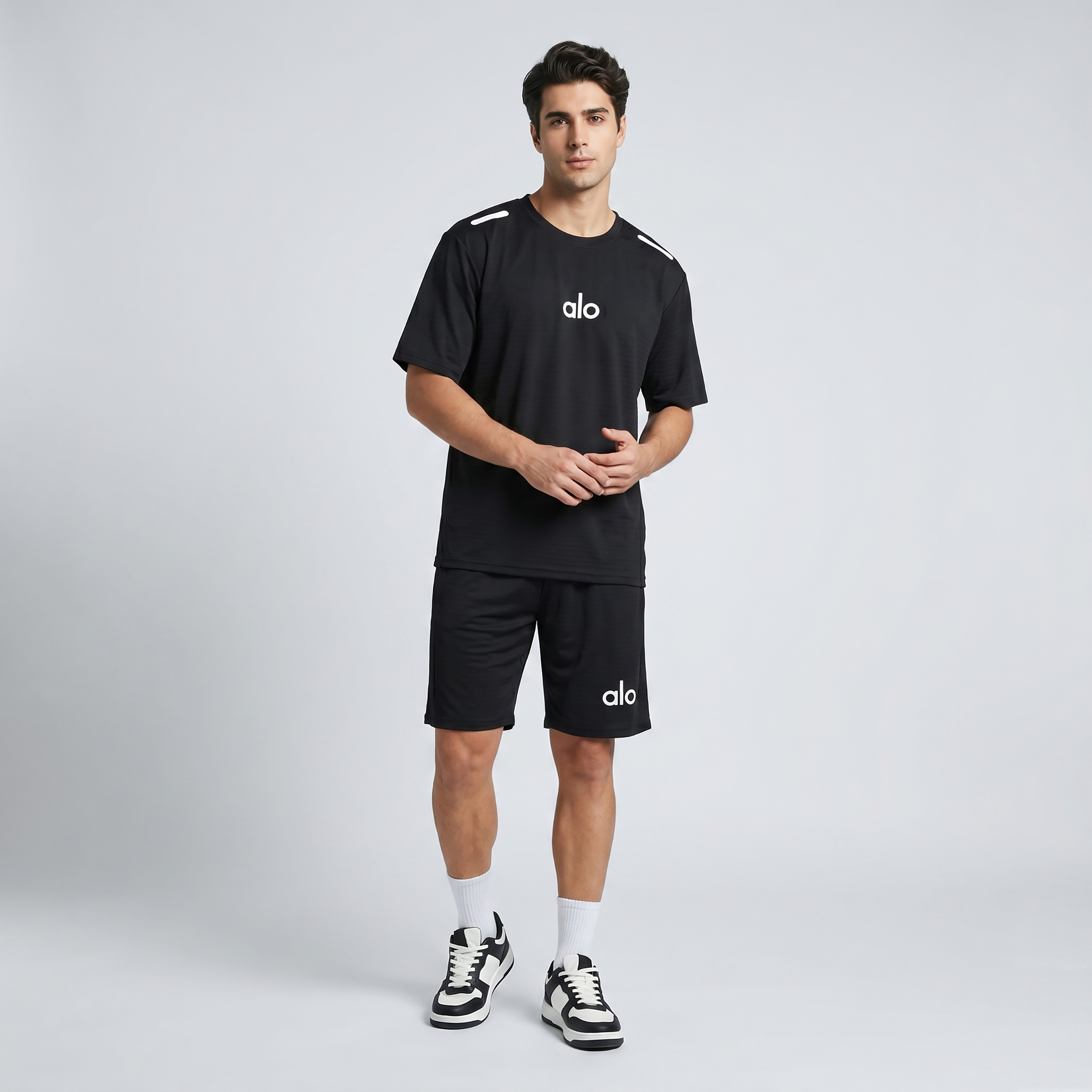 Herren Sport-Set aus Kurzarm-T-Shirt und Shorts, Modell FlexSet_65