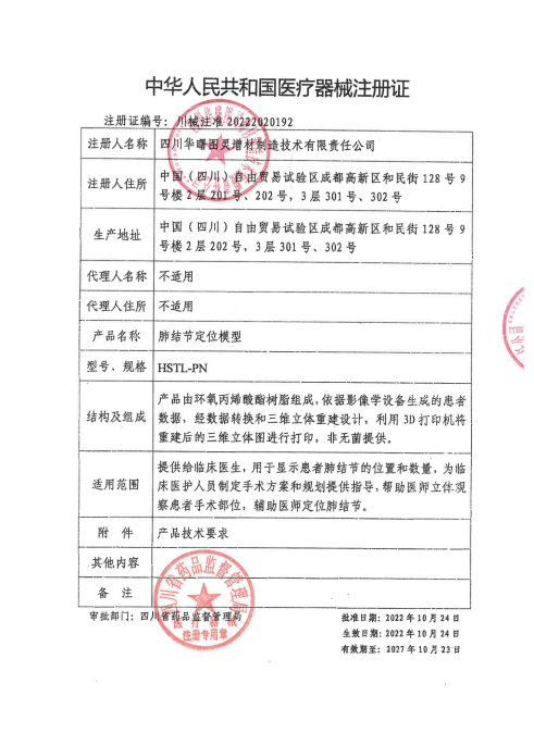 二类医疗器械注册证