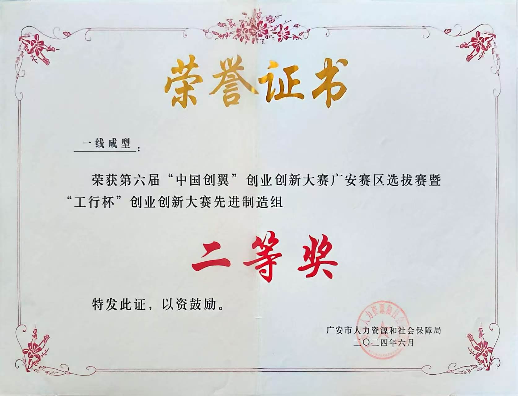 创新创业大赛二等奖