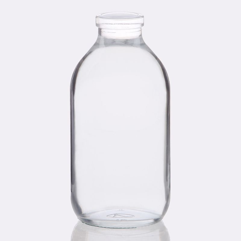 Klare Infusionsflasche aus Natronkalkglas (Klasse II)