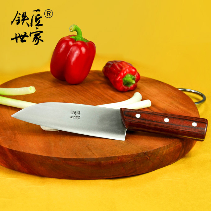 Blacksmith family stainless steel hand-forged slicing knife, household ladies' cutting knife, kitchen knife