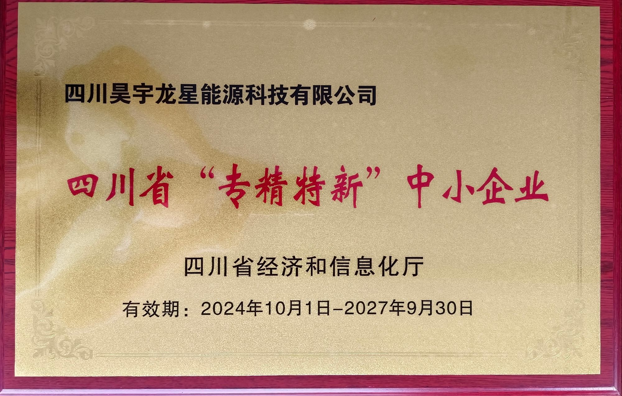 昊宇龙星-四川省专精特新中小企业