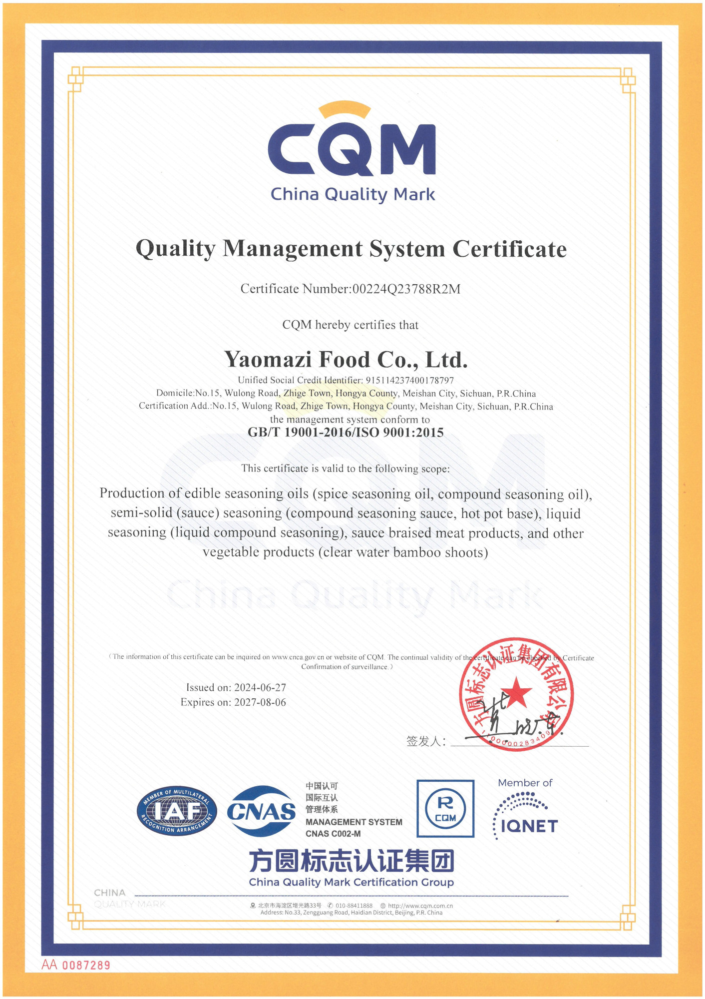 ISO 9001英文